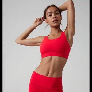 Athleta active racerback sports bra, red